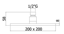 SOFFIONE QUADRO 200X200 IN METALLO SOFFIONE QUADRO 200X200 IN METALLO